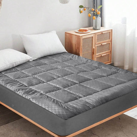 Ultra-Plush Gray Cotton Mattress Bedspread King Size - Sleep Galleria