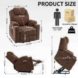 Chenille Power Lift Recliner Chair With Massage Lumbar Heat - Omega Lifestyles