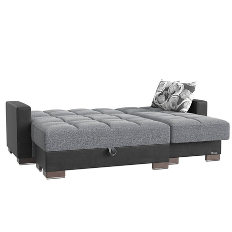 Convertible Chenille Foam Upholstered Chaise Lounge With Storage - Omega Lifestyles