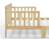 Solid Wood Natural Toddler Bed With Safety Rails - Omega Lifestyles