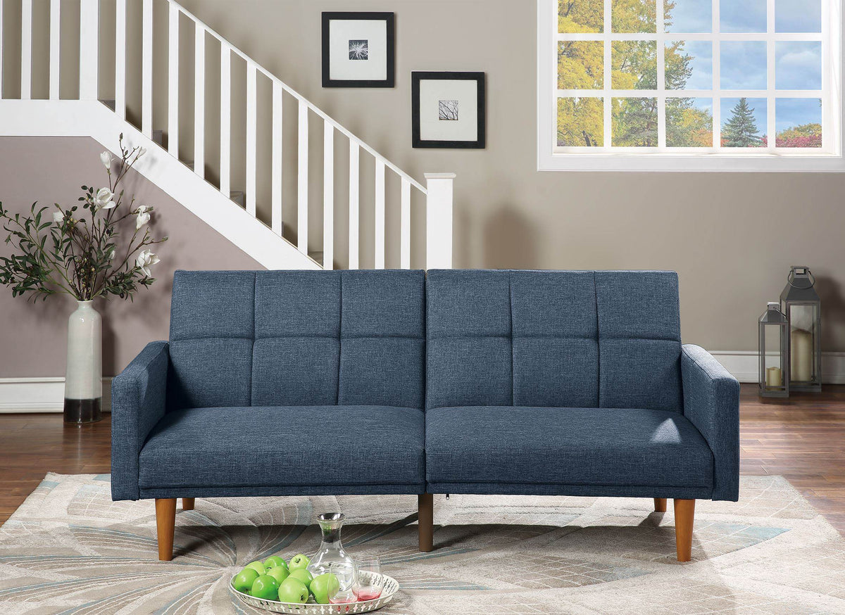 Adjustable Fabric Sofa With Wood Frame Navy - Omega Lifestyles