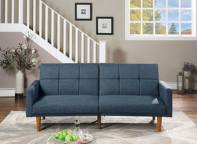 Adjustable Fabric Sofa With Wood Frame Navy - Omega Lifestyles