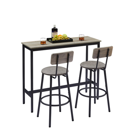 Rustic Grey Particleboard Bar Table Set With Stools - Omega Lifestyles