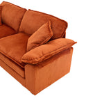 Corduroy 2-Seat Sofa With Pillows And Ottomans - Omega Lifestyles