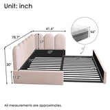 Pink Velvet Twin Daybed With Pull-Out Trundle Bed - Omega Lifestyles