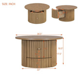Round Farmhouse Coffee Table With Drawer - Sleep Galleria