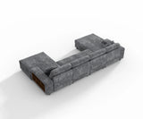 Modern Convertible U-Shaped Corduroy Fabric Sofa - Omega Lifestyles