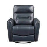 Top Grain Leather Swivel Recliner Chair With Wood Frame - Omega Lifestyles