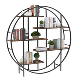 Rustic Brown Vintage Industrial 5-Tier Storage Rack - Omega Lifestyles