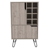 Light Grey Particle Board Liquor Cabinet With Steel Legs - Omega Lifestyles