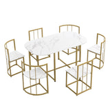 Modern 7-Piece Dining Table Set With Six Chairs - Omega Lifestyles