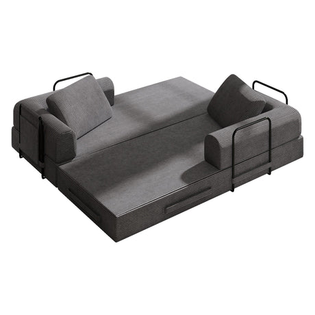 Convertible Corduroy Foldable Sofa Bed With Mattress - Omega Lifestyles