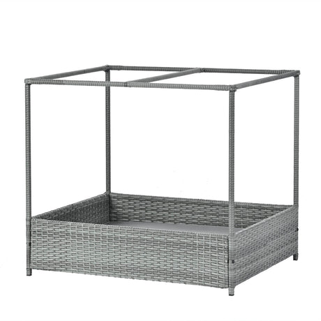 Elevated Covered PE Wicker Pet Patio Bed - Sleep Galleria