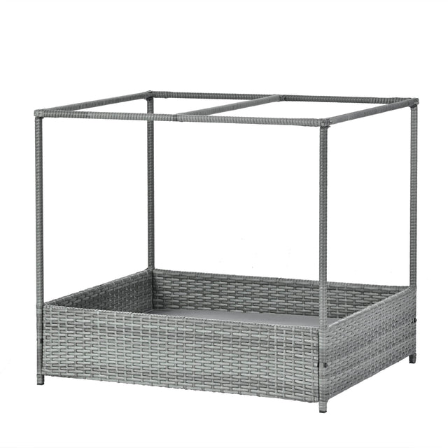 Elevated Covered PE Wicker Pet Patio Bed - Omega Lifestyles
