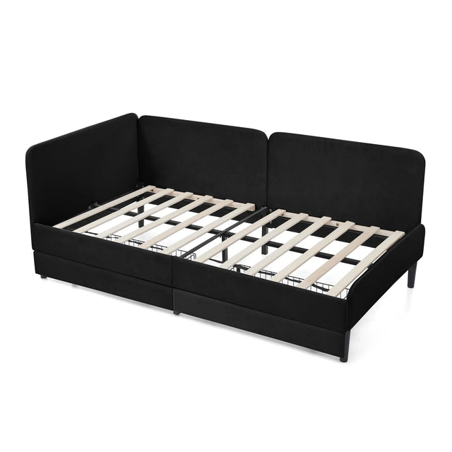 Twin Upholstered Velvet Storage Sofa Bed Frame - Omega Lifestyles
