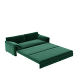 3-in-1 Convertible Velvet Queen Sleeper Sofa Bed With Storage