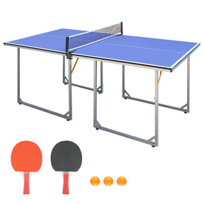 Foldable Mid-Size 6-Foot Table Tennis Table Set - Omega Lifestyles