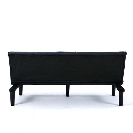 67-Inch Foldable PVC Sofa Bed With Cup Holder - Omega Lifestyles