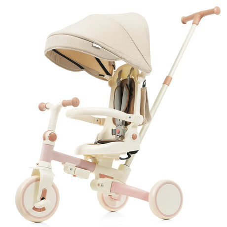 7-In-1 Foldable Aluminum Alloy Baby Tricycle With Canopy - Omega Lifestyles