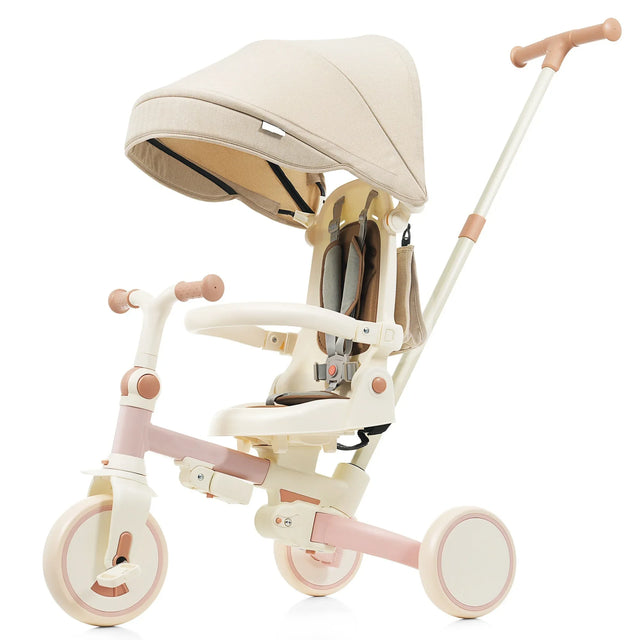 7-In-1 Foldable Aluminum Alloy Baby Tricycle With Canopy - Omega Lifestyles