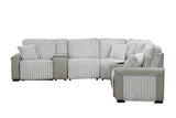 Power Reclining Modern Corduroy Sectional Sofa With Console - Omega Lifestyles