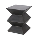 Lightweight Concrete Copper Modern Geometric Outdoor Side Table
