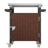 Outdoor Grill Cart Stainless Steel Top With Storage - Omega Lifestyles