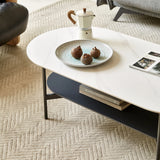 Modern Ceramic And Walnut Finish Coffee Table - Omega Lifestyles