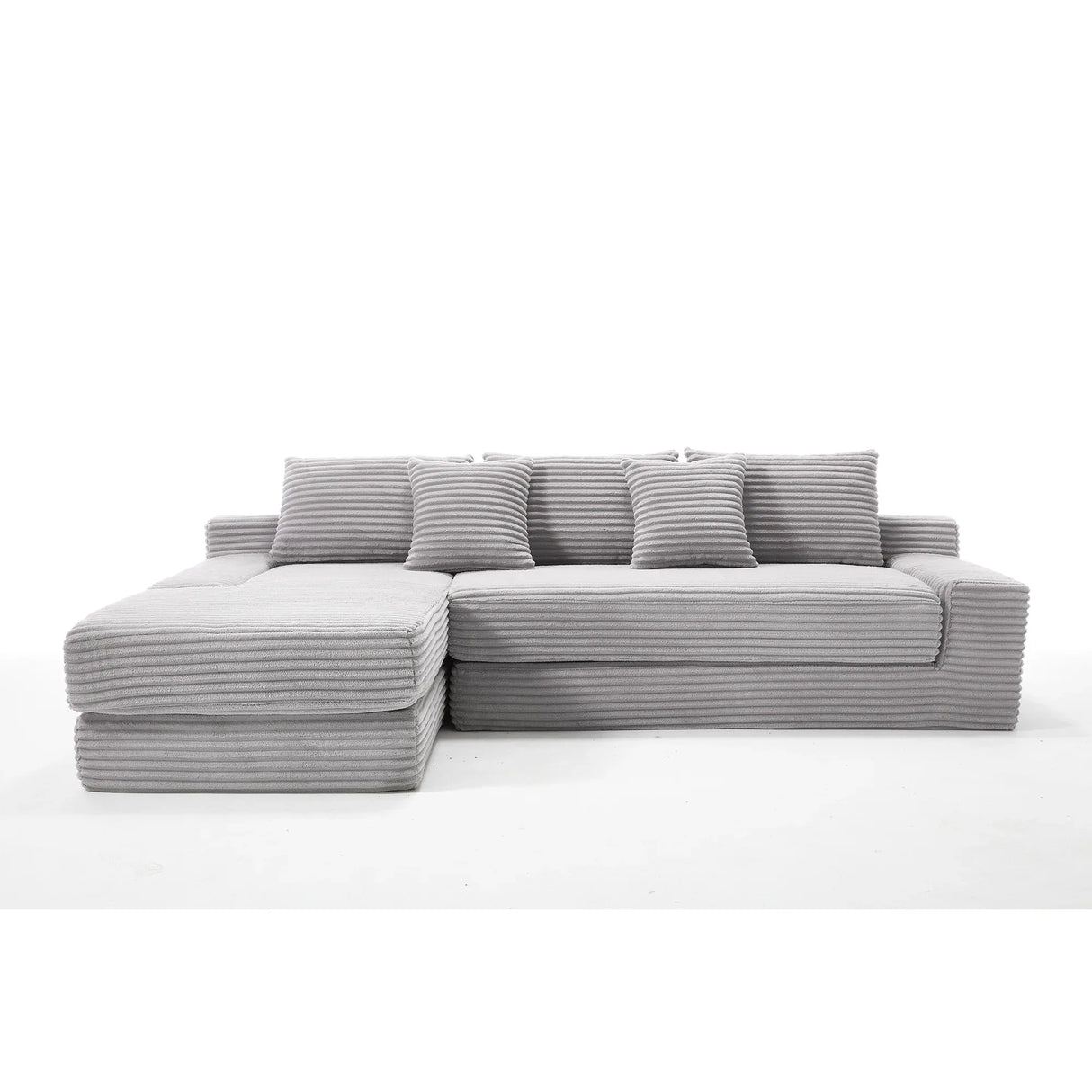 Modern L-Shaped Memory Foam Sectional Sofa With Corduroy - Omega Lifestyles