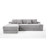 Modern L-Shaped Memory Foam Sectional Sofa With Corduroy - Omega Lifestyles