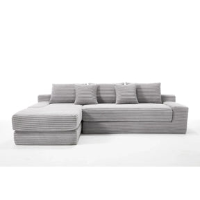 Modern L-Shaped Memory Foam Sectional Sofa With Corduroy - Omega Lifestyles