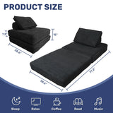 Foldable Corduroy 4-in-1 Folding Sofa Bed Chair - Omega Lifestyles