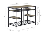 Rustic Oak Black Metal Frame Kitchen Island - Omega Lifestyles