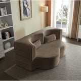 Full Size Plush Corduroy Foam Folding Sofa Bed With Pillows - Omega Lifestyles