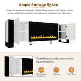 Modern White TV Stand With 34-Inch Electronic Fireplace - Sleep Galleria