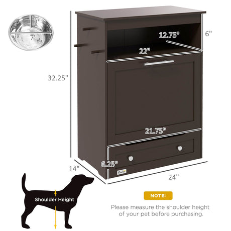 Pet Feeder Station With Storage Cabinet And Raised Bowls - Sleep Galleria