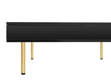 High Gloss Black Coffee Table With Drawers - Omega Lifestyles