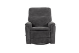 Cozy Gunmetal Manual Swivel Recliner With Microfiber - Omega Lifestyles