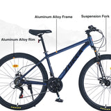 27.5-Inch Aluminum Alloy Frame Mountain Bike With Suspension - Omega Lifestyles