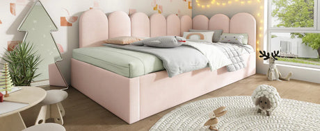 Pink Velvet Twin Daybed With Pull-Out Trundle Bed - Omega Lifestyles