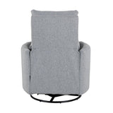 Manual Rocker Swivel Linen Upholstered Recliner Chair With Pillows - Omega Lifestyles