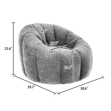 Plush Teddy Fabric Foam Filled Bean Bag Chair - Omega Lifestyles
