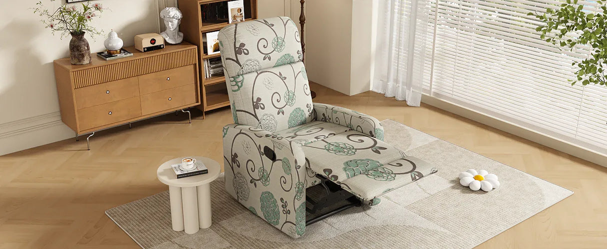 Manual Recliner Chair With Adjustable Backrest And Plush Upholstery - Omega Lifestyles