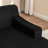 Corduroy Foam Left Armrest Chaise Lounge Chair - Omega Lifestyles