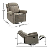 Light Brown Velvet 360° Swivel Adjustable Backrest Recliner - Omega Lifestyles