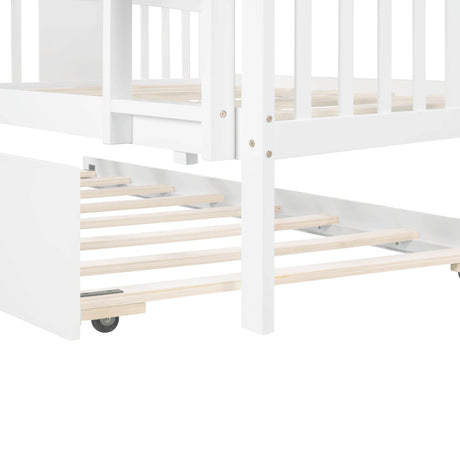 Full Over Full Solid Wood Bunk Bed With Trundle - Omega Lifestyles