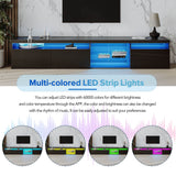Modern Black Particle Board TV Stand With LED Lighting - Sleep Galleria