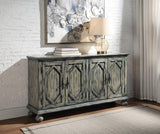 Rustic Gray Synthetic Wood Console Cabinet - Omega Lifestyles