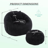 Chenille Memory Foam Lazy Sofa With Ottoman - Omega Lifestyles