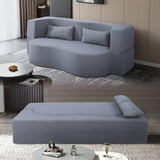 Full Size Convertible Teddy Fabric Sofa Bed With Pillows - Omega Lifestyles